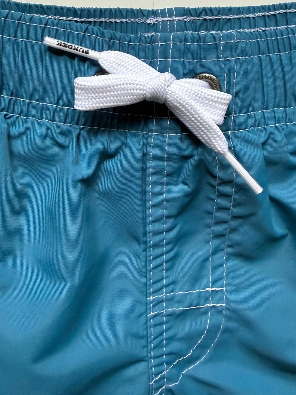 Sundek Boys Blue Swim Shorts - Short Elastic Waist Iconic Taffeta - Size 8
